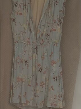 DR2 Light Blue Floral V-Neck Summer Dress